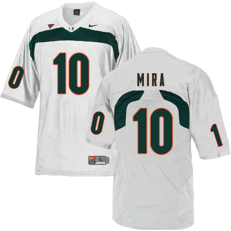 Nike Miami Hurricanes #10 George Mira College Football Jerseys Sale-White
